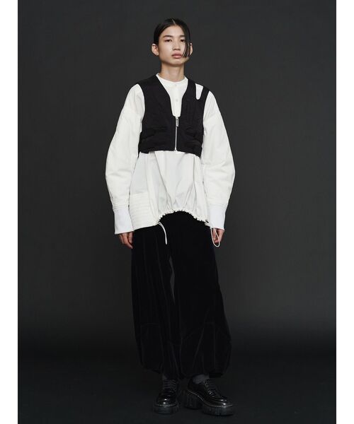 UN3D.（アンスリード） ワイドパンツ パンツ VELVET HEM GATHER PT