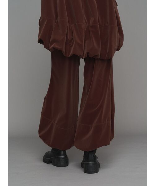 UN3D.（アンスリード） パンツ VELVET HEM GATHER PT / ベルベットヘム