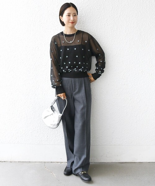 SHIPS（シップス） カーディガン 「手洗い可能」フラワー 刺繍 2WAY