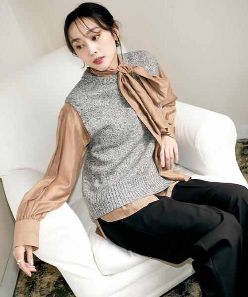 UNTITLED（アンタイトル） ベスト ジレ 「重ね着レイヤードに」杢調