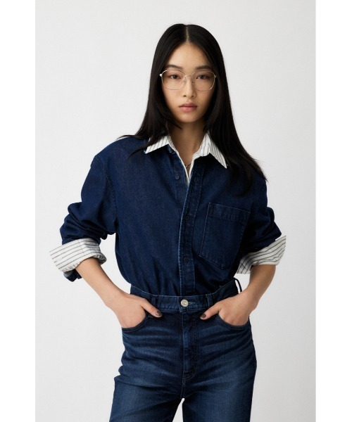 moussy ブラウス　デニムシャツ　パフスリーブ MOUSSY | DENIM PUFF ブラウス (シャツ・ブラウス ) |SHEL'TTER WEBSTORE