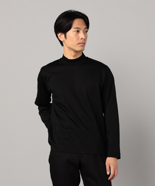 COMME CA MEN（コムサメン） tシャツ シルキーポンチ モックネック長袖