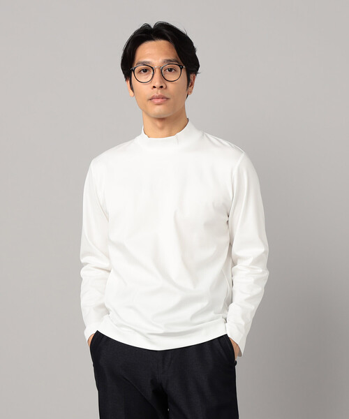 COMME CA MEN（コムサメン） tシャツ シルキーポンチ モックネック長袖