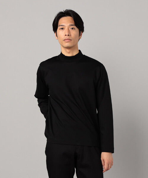 COMME CA MEN（コムサメン） tシャツ シルキーポンチ モックネック長袖