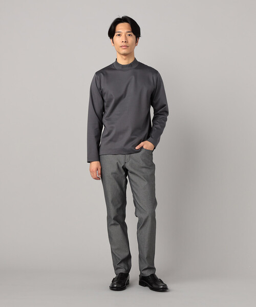 COMME CA MEN（コムサメン） tシャツ シルキーポンチ モックネック長袖