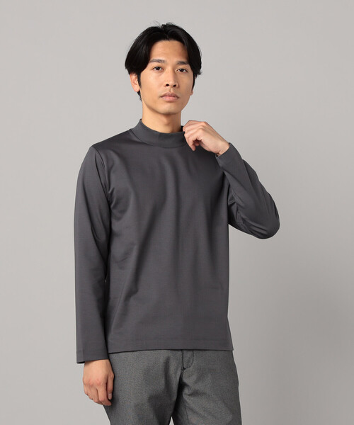 COMME CA MEN（コムサメン） tシャツ シルキーポンチ モックネック長袖