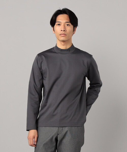 COMME CA MEN（コムサメン） tシャツ シルキーポンチ モックネック長袖