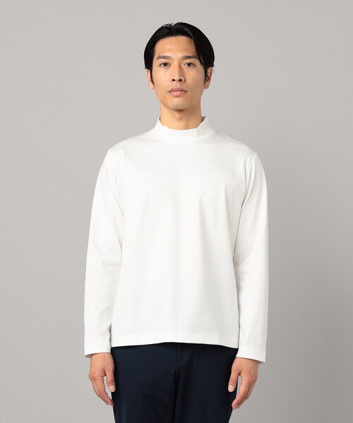 COMME CA MEN（コムサメン） tシャツ シルキーポンチ モックネック長袖