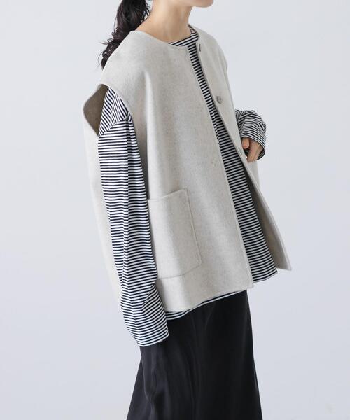 かぐれ コート アウター ウールリバーベスト レディース : ZOZOTOWN