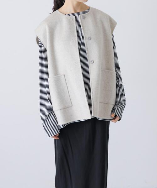 新品　かぐれ　今季　2025秋冬　ウールリバーベスト　オートミール カグレ かぐれ ウールリバーベスト （オートミール） - ファッション