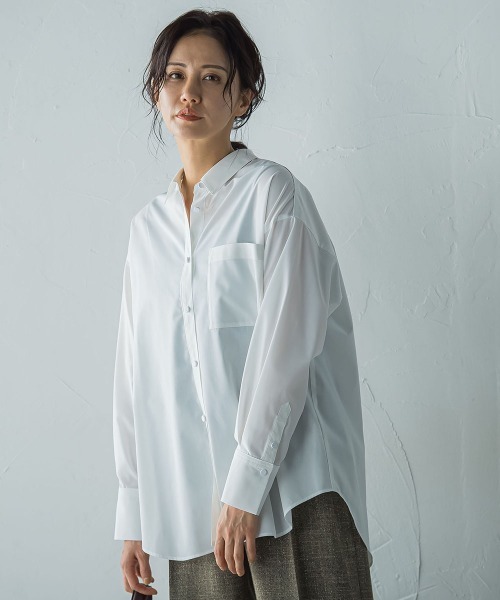 ロートレアモン（LAUTREAMONT）/オーバーサイズシャツブラウス ≪洗濯機で洗える≫ LAUTREAMONT（ロートレアモン） ブラウス シャツ オーバーサイズシャツ