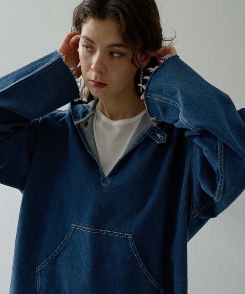 Whim Gazette（ウィム ガゼット） ブラウス シャツ デニムフーディー