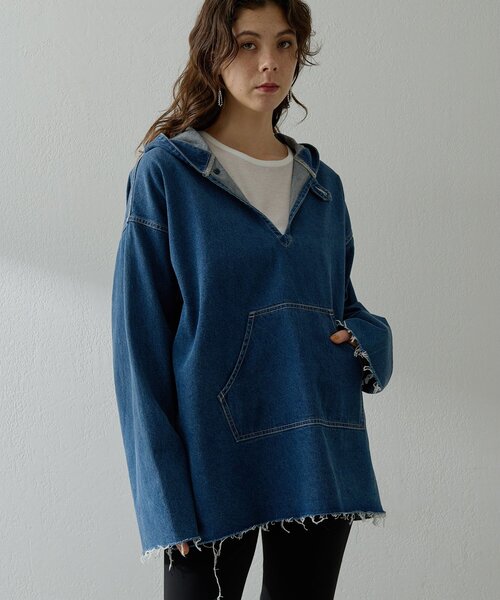 Whim Gazette（ウィム ガゼット） ブラウス シャツ デニムフーディー