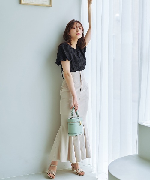 「WILLSELECTION」 半袖ブラウス MEDIUM ベージュ レディース_画像5