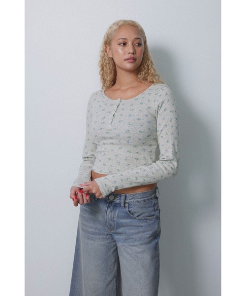 ALEXIA STAM（アリシアスタン） ヘンリーネック tシャツ Henley Neck