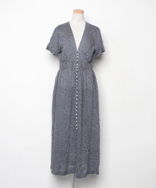 SOULEIADO（ソレイアード） 半袖ワンピース 36 ネイビー レディース