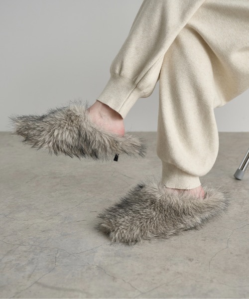 THE Yon パンプス ミックスエコファーサボミュール : ZOZOTOWN Yahoo