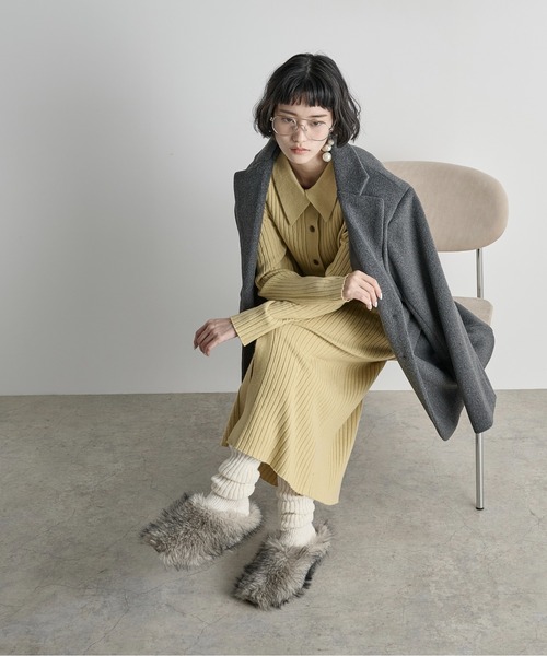 THE Yon パンプス ミックスエコファーサボミュール : ZOZOTOWN Yahoo