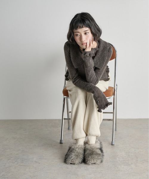 THE Yon パンプス ミックスエコファーサボミュール : ZOZOTOWN Yahoo