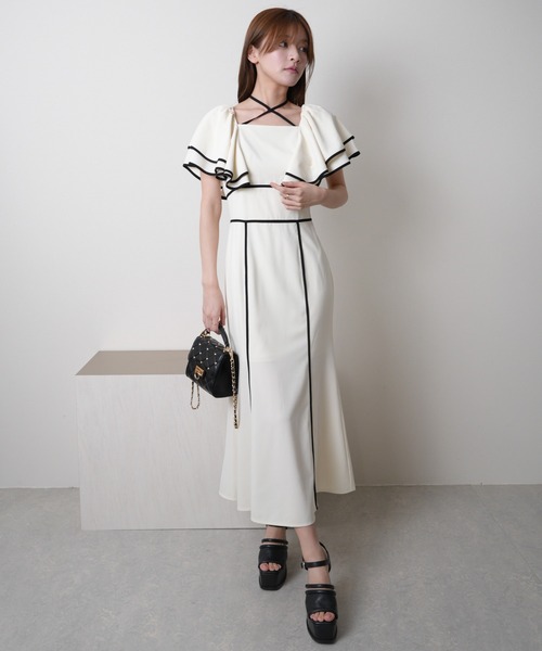 「LIPSERVICE」 ノースリーブワンピース M アイボリー レディース_画像8