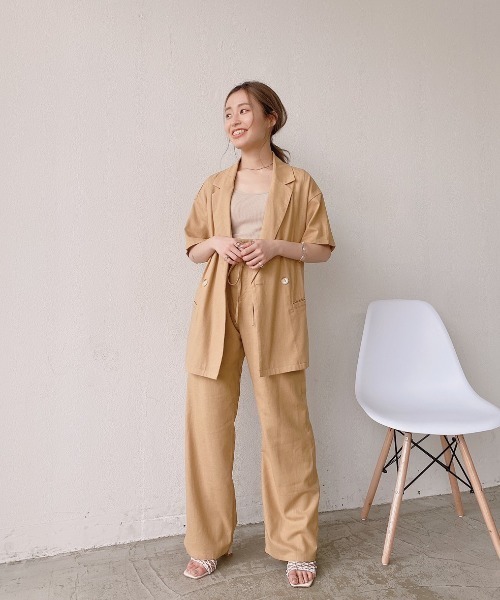 「VANNIE U」 テーラードジャケット FREE イエロー レディース_画像2