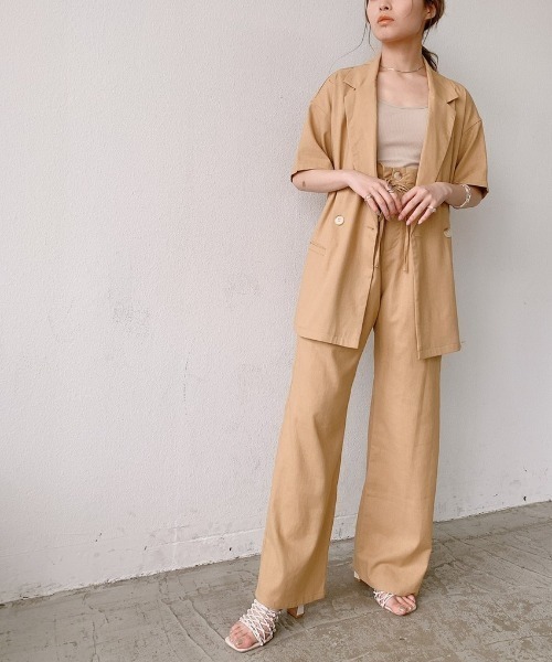 「VANNIE U」 テーラードジャケット FREE イエロー レディース_画像5