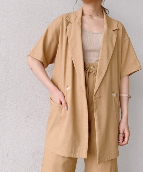 「VANNIE U」 テーラードジャケット FREE イエロー レディース_画像8