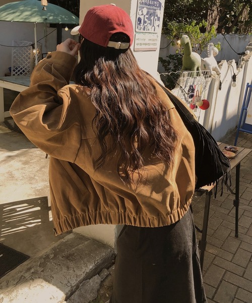 ブルゾン アウター スエードZIPブルゾン 春/韓国 トレンド 26SS レディース | lulufa | 05