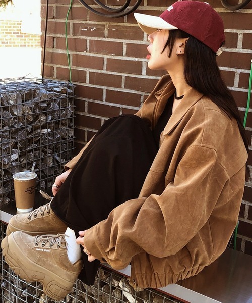 ブルゾン アウター スエードZIPブルゾン 春/韓国 トレンド 26SS レディース | lulufa | 04