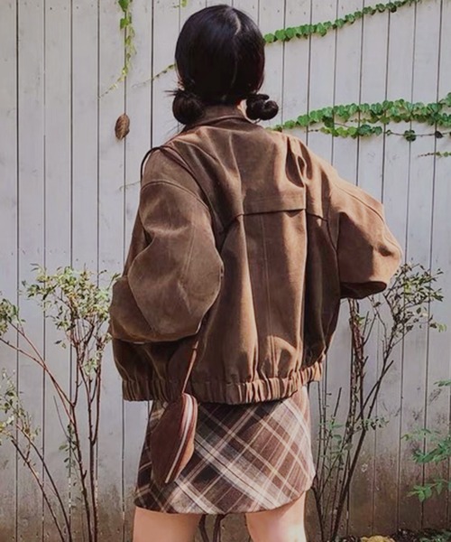 ブルゾン アウター スエードZIPブルゾン 春/韓国 トレンド 26SS レディース | lulufa | 11