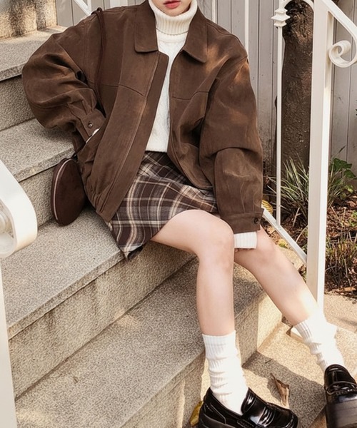 ブルゾン アウター スエードZIPブルゾン 春/韓国 トレンド 26SS レディース | lulufa | 10