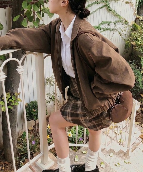 ブルゾン アウター スエードZIPブルゾン 春/韓国 トレンド 26SS レディース | lulufa | 12