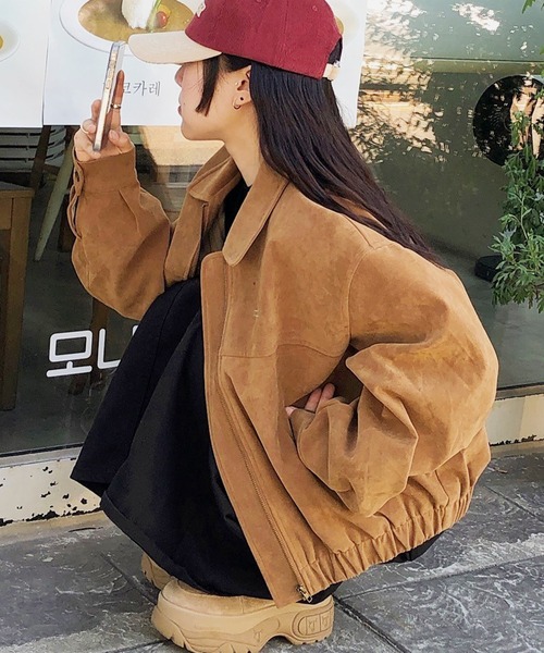 ブルゾン アウター スエードZIPブルゾン 春/韓国 トレンド 26SS レディース | lulufa | 06