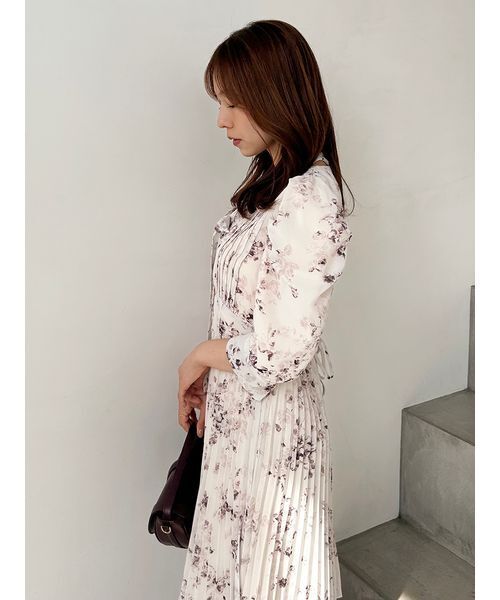 snidel スナイデル プリーツプリントワンピース WHT 00 SNIDEL（スナイデル） ワンピース Sustainableプリーツプリント