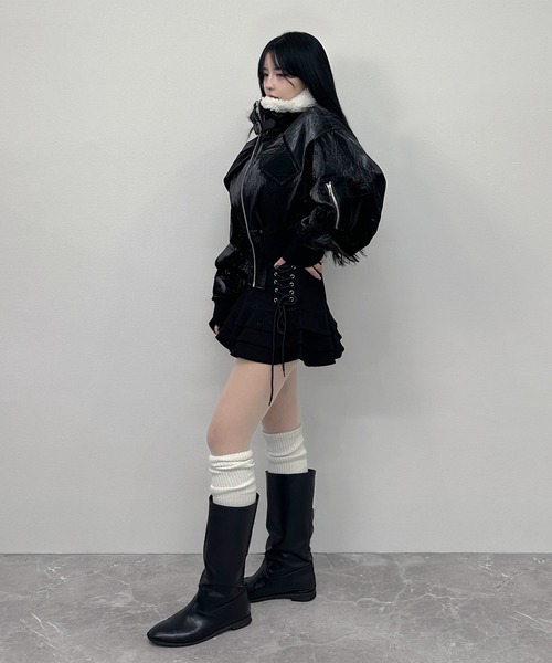 FOLLOWIN（フォロウィン） レザージャケット ライダース ボアカラー