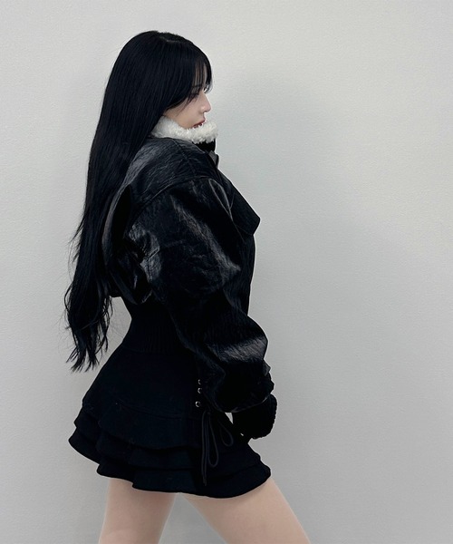 FOLLOWIN（フォロウィン） レザージャケット ライダース ボアカラー