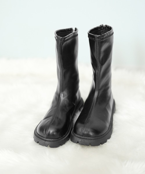 数回使用■90cm■ブーツ18.5cm■キッズ ジュニア 子供 SOROTTO（ソロット） ブーツ バックファスナー付きキッズミドル丈