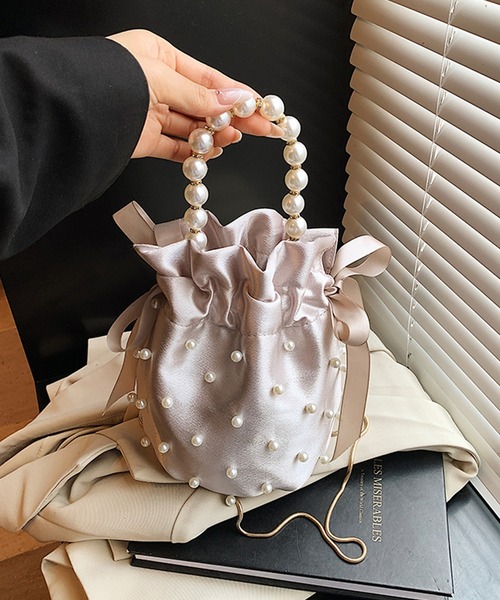 DRESS+（ドレスプラス） ハンドバッグ パールハンドル付きパーティー 