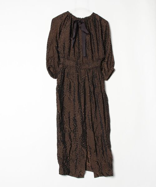 レオパードフラワープリントシャツワンピース（ワンピース）｜VERMEIL