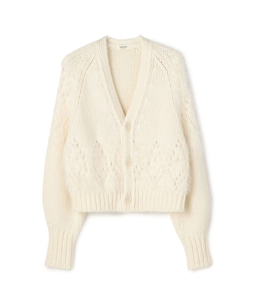 MACPHEE（マカフィー） カーディガン アイレットシャギー Vネック