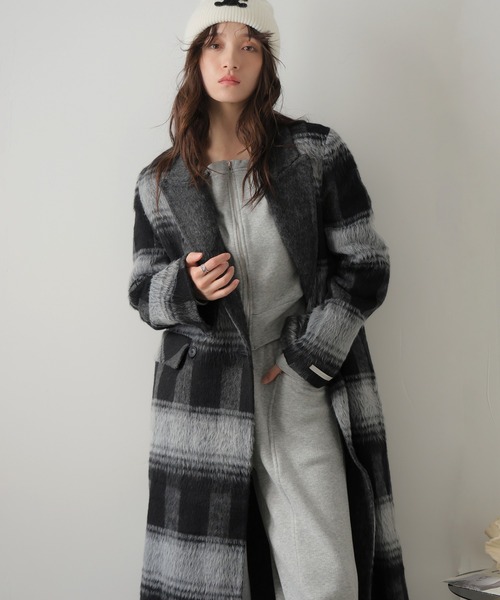 ULYSSES コート チェスターコート チェック柄ロングウールチェスター