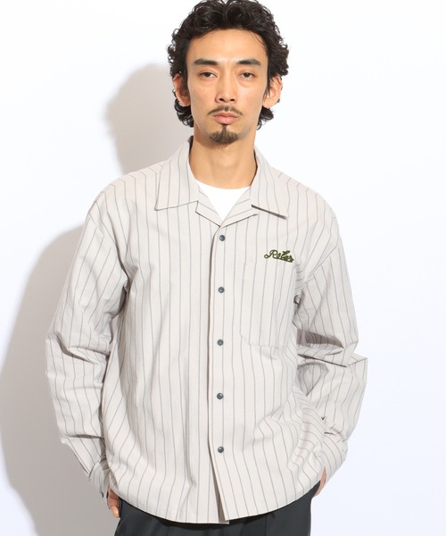 ROTAR（ローター） シャツ Work Stripe Open Collar Shirt メンズ 