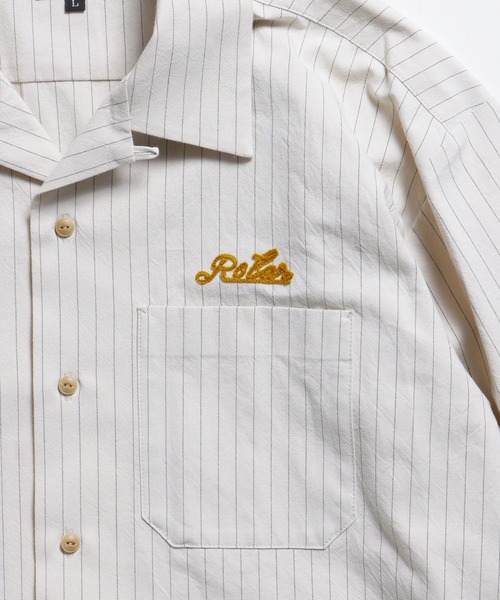 ROTAR（ローター） シャツ Work Stripe Open Collar Shirt メンズ 