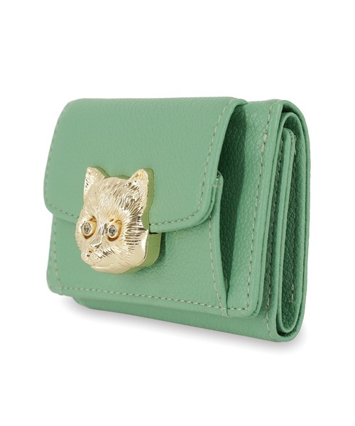新品・未使用品　PAUL & JOE　三つ折りミニ財布　CAT BROOCH　緑 楽天市場】PAUL＆JOE ACCESSOIRES 三つ折り財布 レディース コンパクト