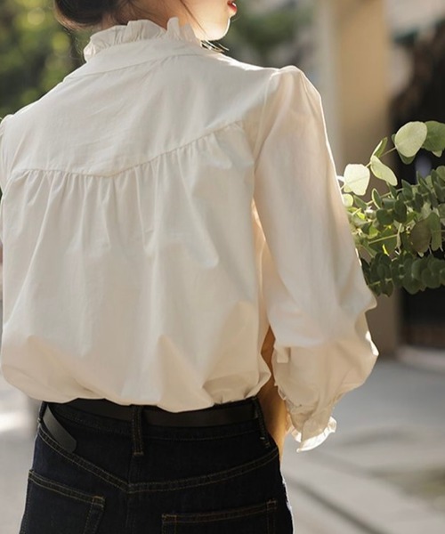 「THISIS」 長袖ブラウス FREE ホワイト レディース_画像9