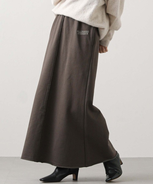 【YORT】新品＊裏起毛スウェットIラインスカート Gready Brilliant（グレディブリリアン） スカート 裏起毛刺繍Iライン