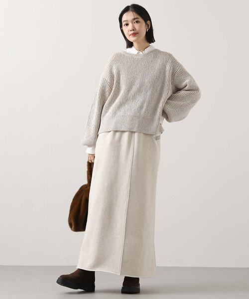 【YORT】新品＊裏起毛スウェットIラインスカート Gready Brilliant（グレディブリリアン） スカート 裏起毛刺繍Iライン