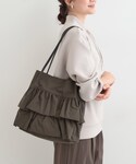 トートバッグ 「撥水」つまみハンドルフリルトー...の詳細画像3