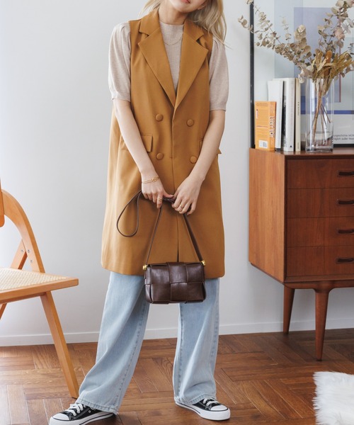 「COCOMOMO」 ベスト M カーキ レディース_画像8