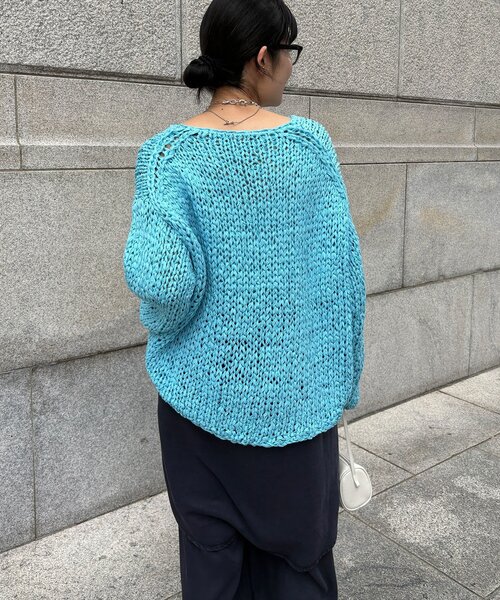ニット セーター ハンドメイドテープヤーンニット レディースの画像